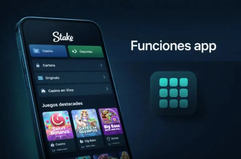 Juegos y funciones disponibles en la app de Stake