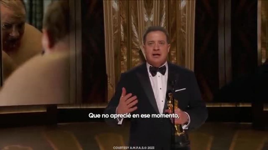 ⁣El emotivo discurso de Brendan Fraser tras ganar el Oscar a Mejor actor