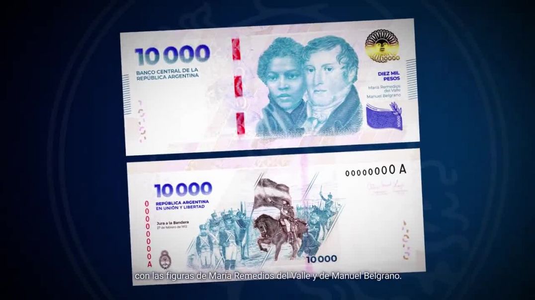 ⁣El Banco Central pone en circulación desde hoy el nuevo billete de $10.000